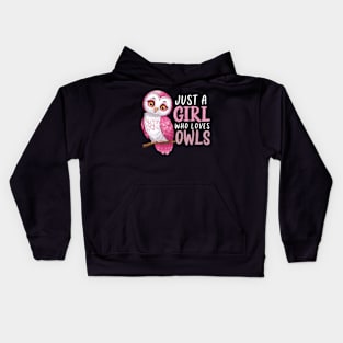 Just A Girl Who Loves Owls Kids Hoodie